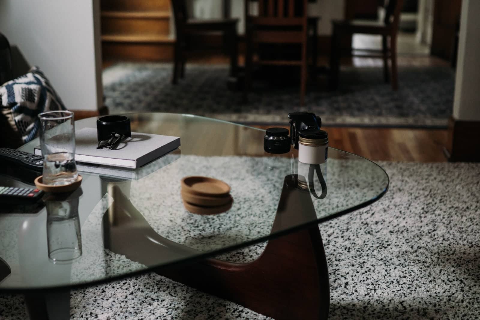 Glass And Wooden Coffee Table