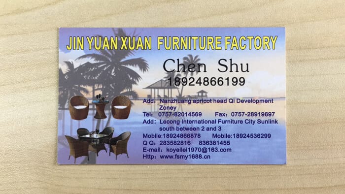 Furniture Business Card